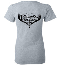 Load image into Gallery viewer, Ladies deep v neck with DuonnOutdoors logo on back
