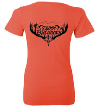 Load image into Gallery viewer, Ladies deep v neck with DuonnOutdoors logo on back
