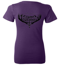 Load image into Gallery viewer, Ladies deep v neck with DuonnOutdoors logo on back
