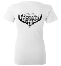 Load image into Gallery viewer, Ladies deep v neck with DuonnOutdoors logo on back
